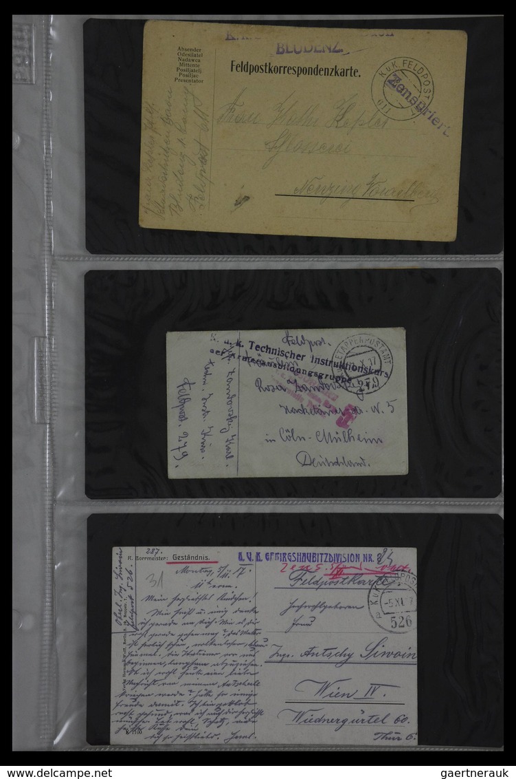 Österreich: 1914-1918: Collection of ca. 130 covers and cards of teh Austrian Fieldpost K.u.k. 1914-