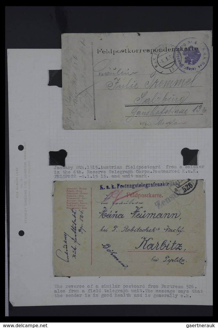 Österreich: 1914-1918: Collection of ca. 130 covers and cards of teh Austrian Fieldpost K.u.k. 1914-