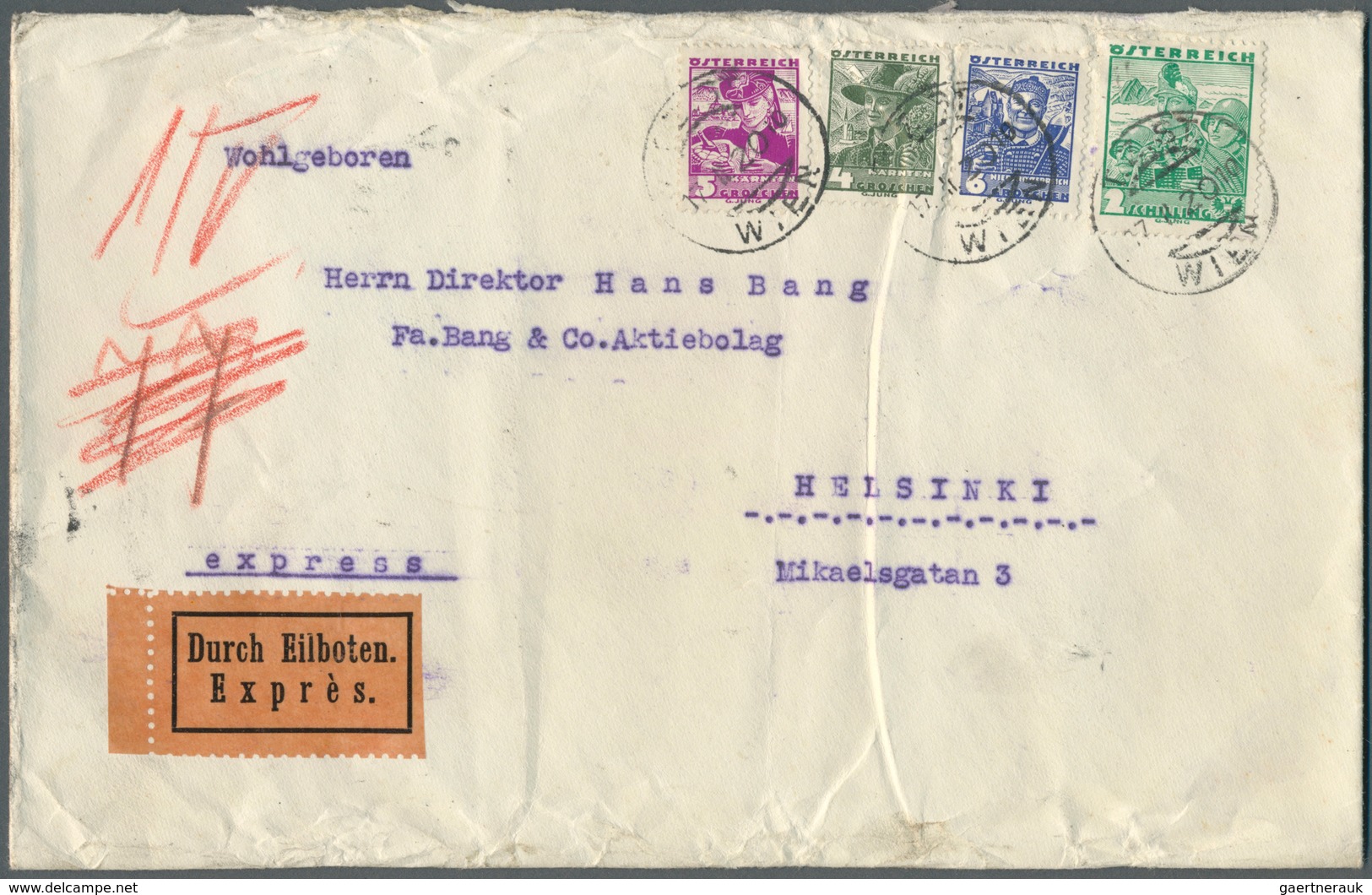 Österreich: 1925/1938 (ca.), inter. Bestand mit ca. 155 Briefen ab Schilling-Währung dabei viele bes