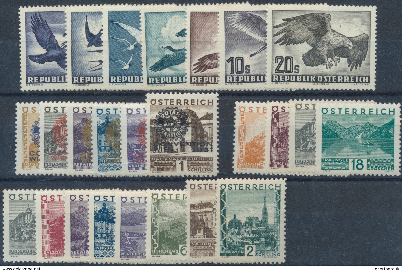 Österreich: 1929/1952, Postfrisches/ungebrauchtes Steckkartenlot Mit Besseren Ausgaben: Feimarken La - Collections