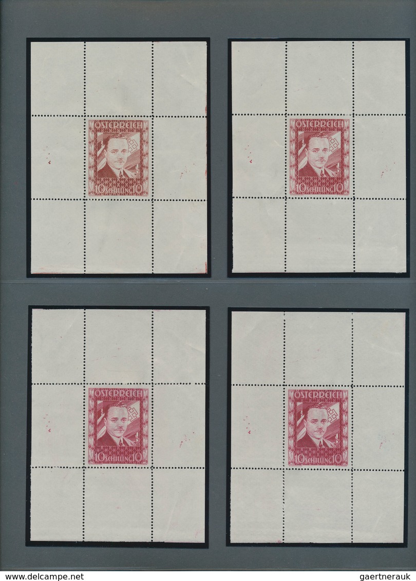 Österreich: 1936, DOLLFUß, Sehr Gehaltvolle Spezialsammlung Der PROBEDRUCKE Zur 10 Schilling Freimar - Collections