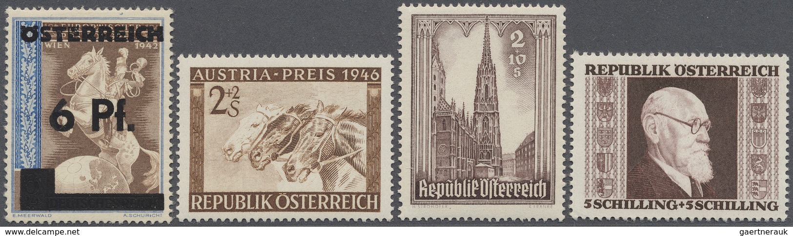 Österreich: 1945/1947, Inter. Tütenbestand Mit Sondermarken-Ausgaben Teils In Kompl. Sätzen Und In G - Sammlungen