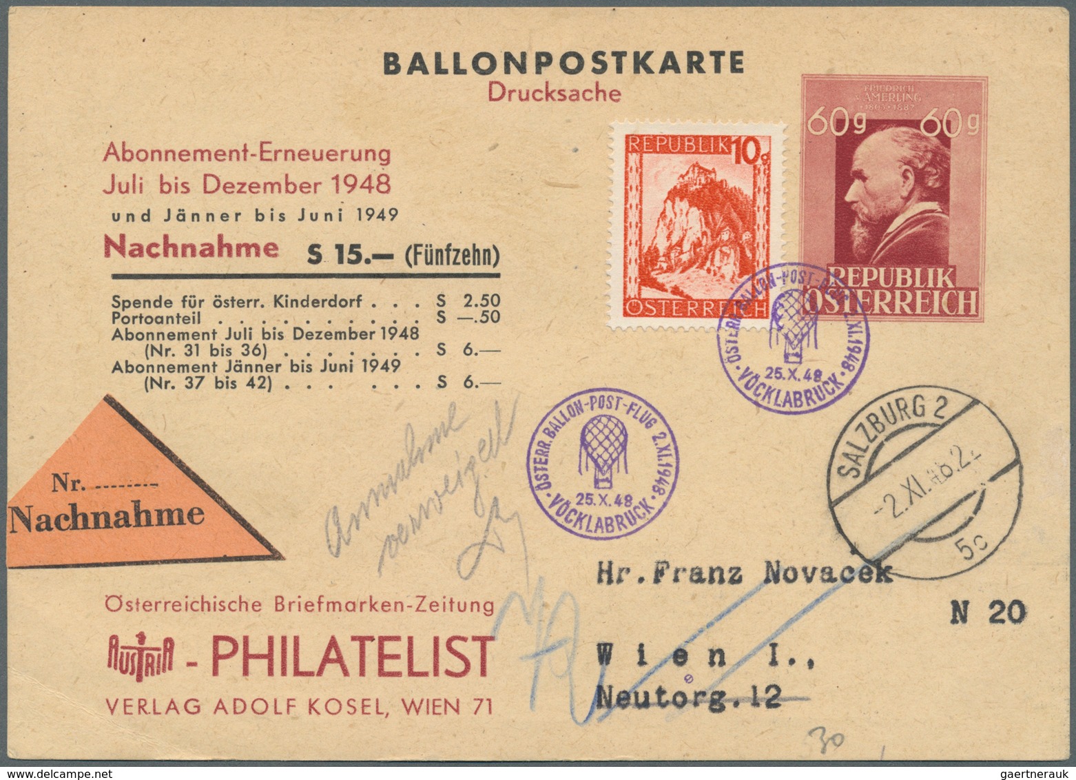 Österreich: 1948/1988, Saubere Und Vielseitige Sammlung Von 62 Briefen Und Karten Der Pro Juventute- - Sammlungen