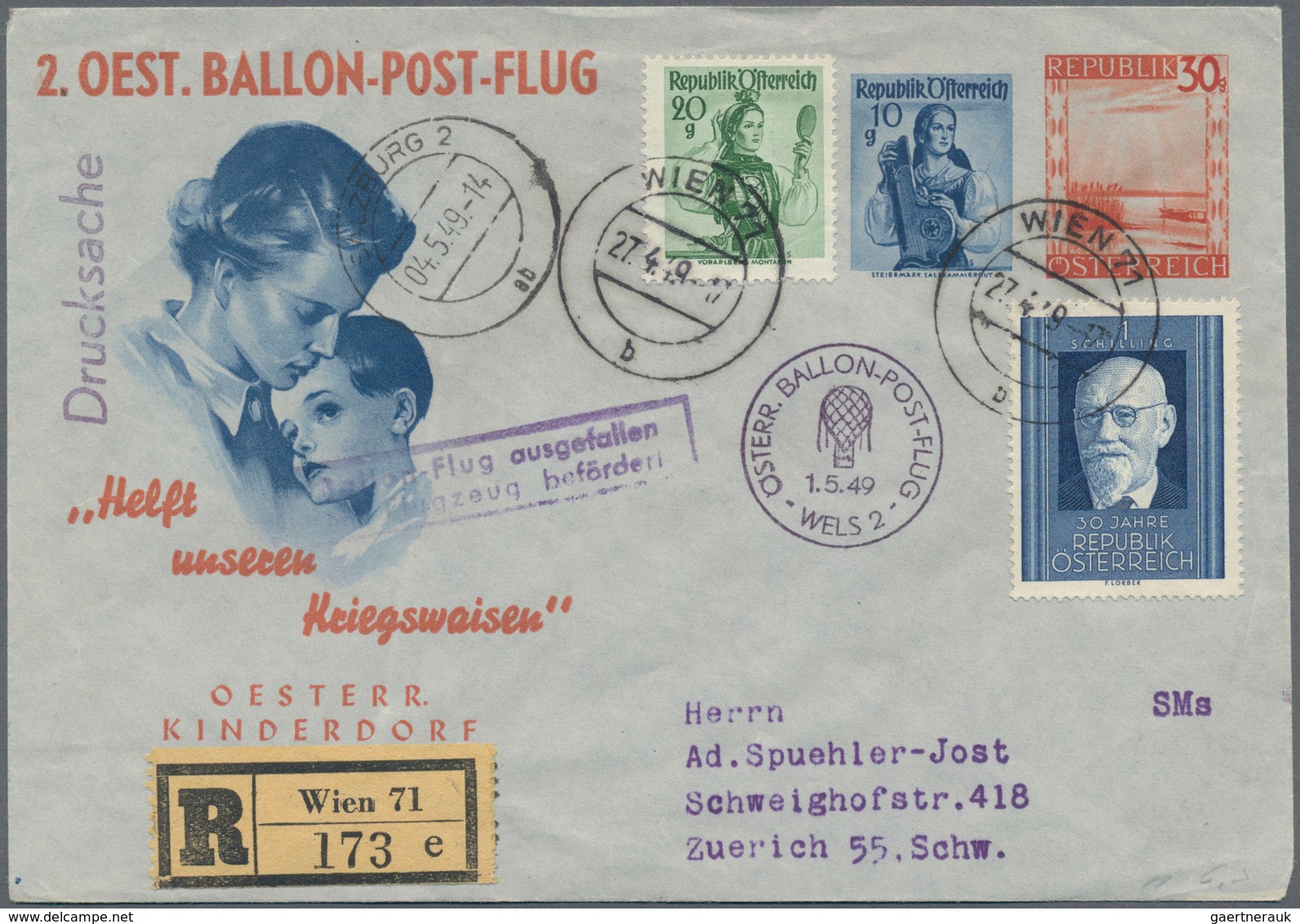 Österreich: 1948/2004, Umfassende Sammlng Von Ca. 700 Ballonpostbelegen, Sauber In Sechs Alben Zusam - Sammlungen