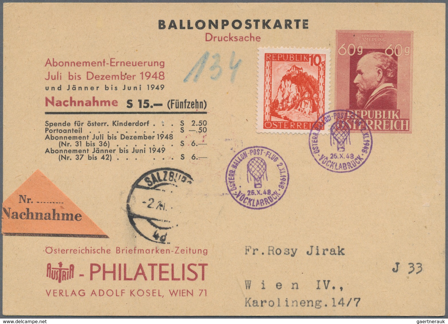 Österreich: 1948/2004, Umfassende Sammlng Von Ca. 700 Ballonpostbelegen, Sauber In Sechs Alben Zusam - Sammlungen
