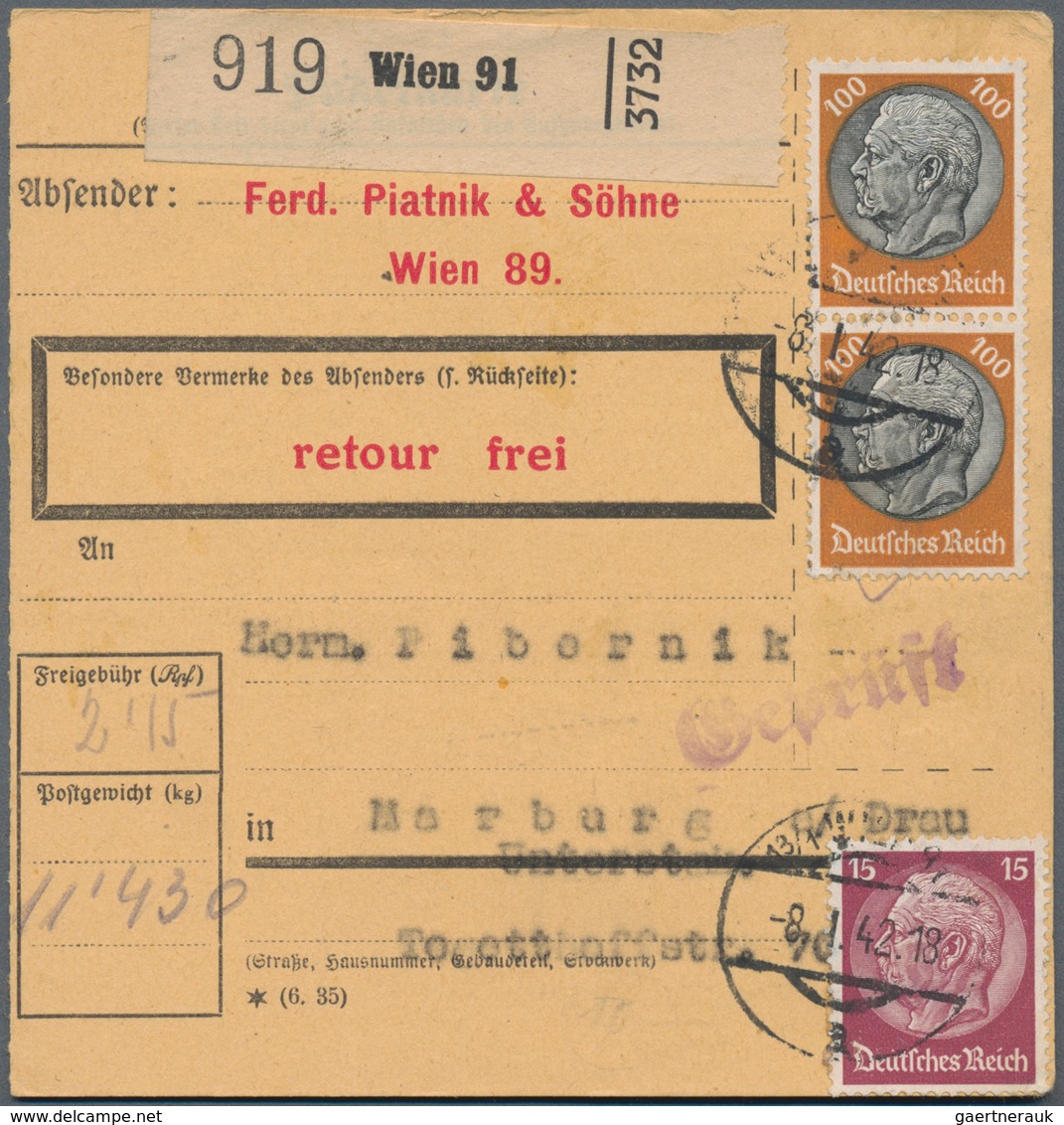 Österreich - Ostmark: 1938/1944, Partie Von Ca. 54 Belegen In Guter Vielfalt, Meist Bedarf, Auch Bah - Sonstige & Ohne Zuordnung