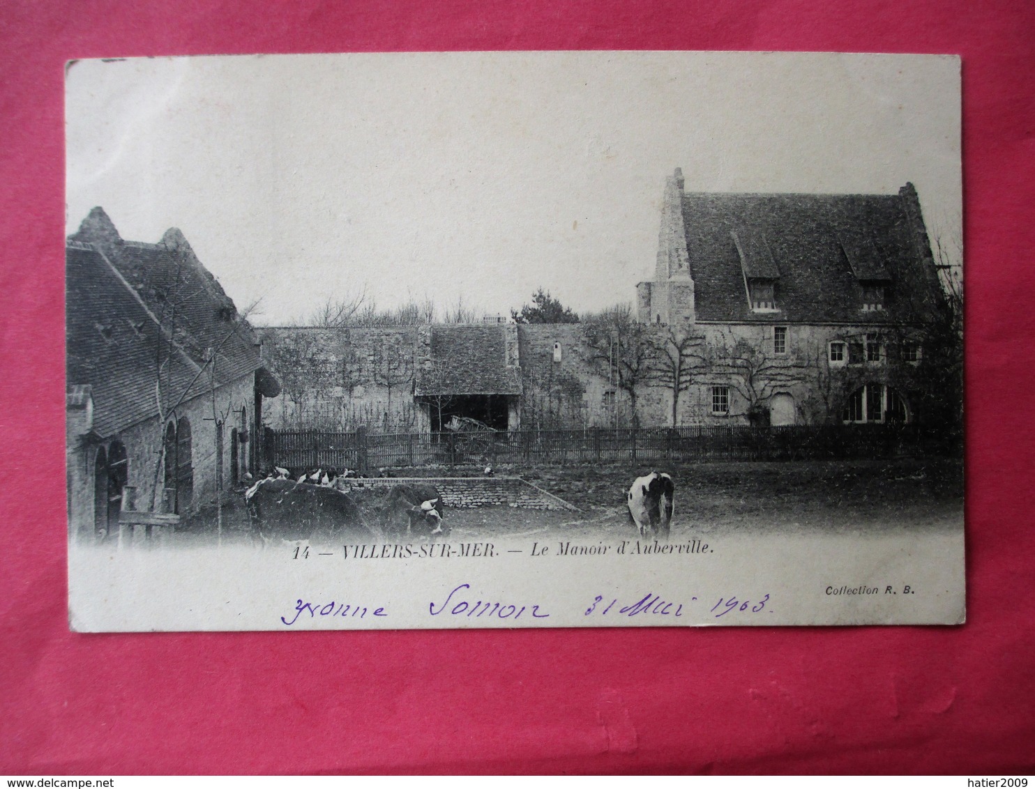 Cpa Precurseur VILLERS Sur MER - Le Manoir D' Auberville  - Cour De Ferme - Dos Non Séparé Voyagé En 1903 - Villers Sur Mer