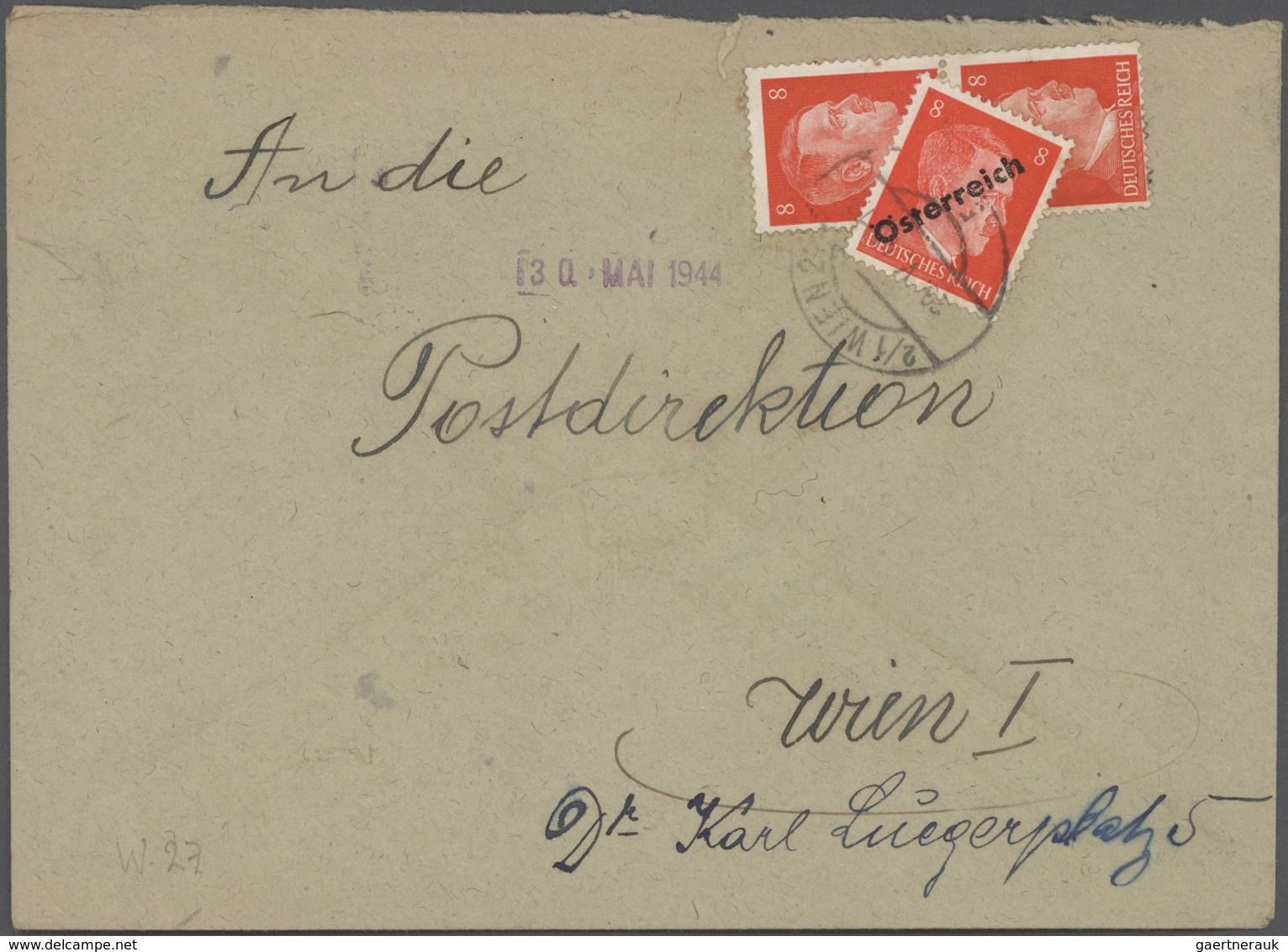 Österreich - Stempel: 1945, Sammlung der WIENER KLECKSSTEMPEL auf Überdruckausgaben in 7 Bänden, ges