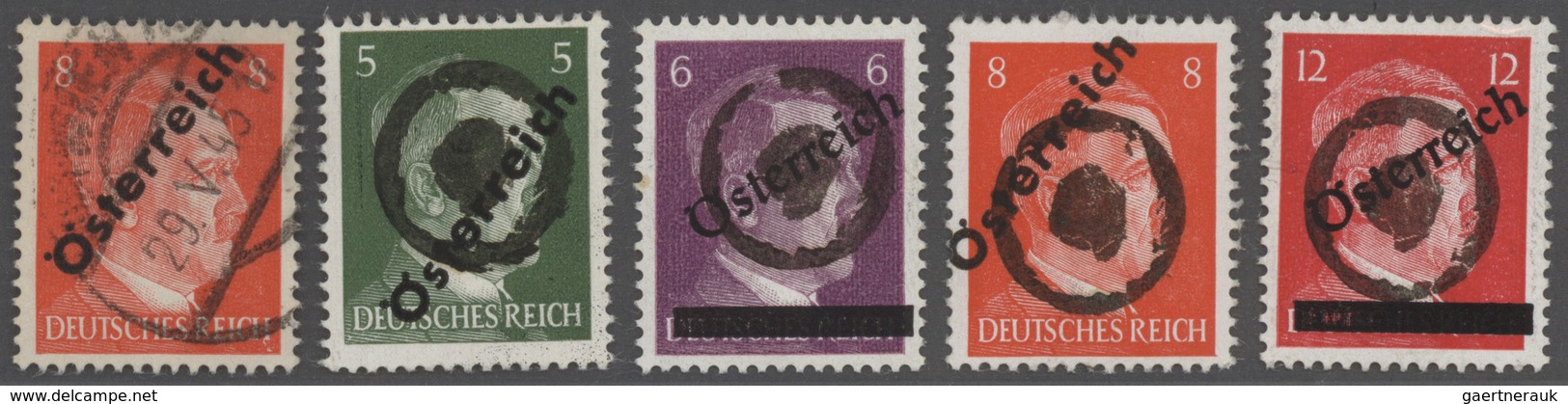 Österreich - Stempel: 1945, Sammlung der WIENER KLECKSSTEMPEL auf Überdruckausgaben in 7 Bänden, ges