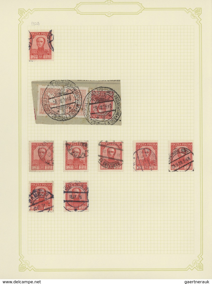 Polen: 1860/1960 (ca.), almost exclusively up to 1939, mainly used collection in a binder neatly arr