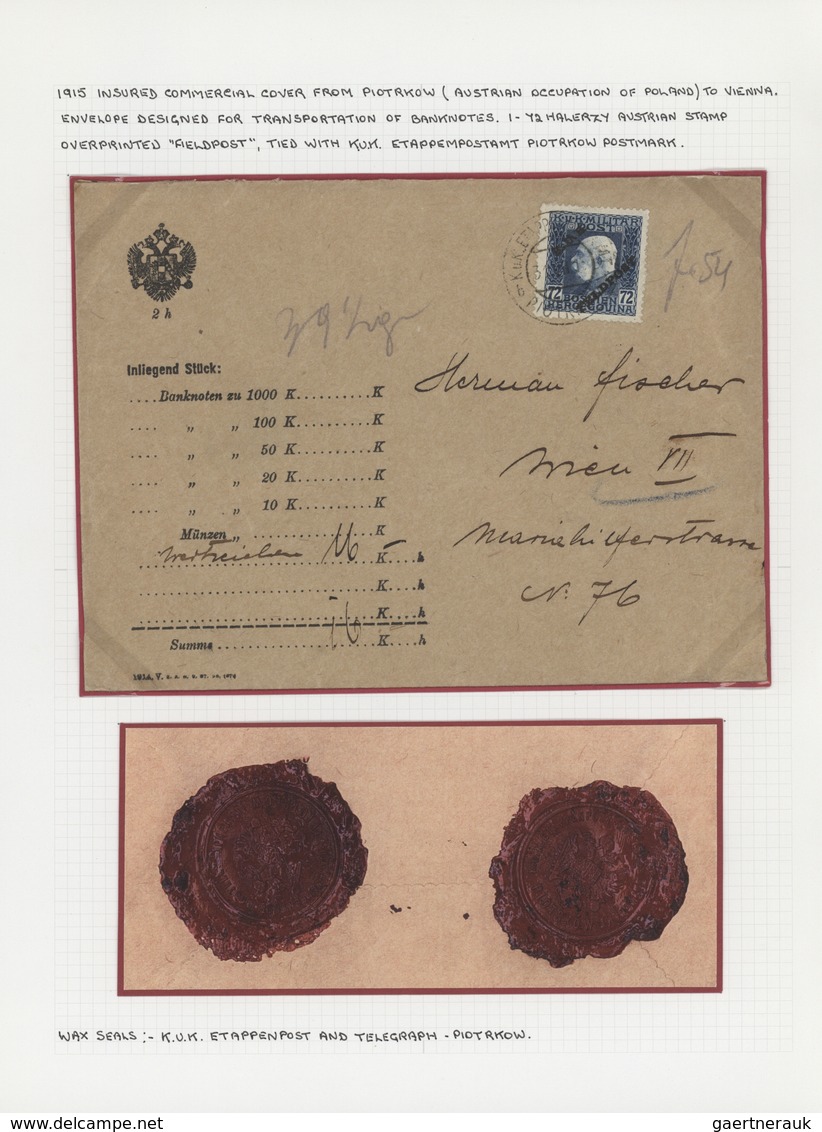 Polen: 1915/1918, Austrian Occupation WWI, Group Of Ten Covers, Deriving From Correspondence Of Stam - Briefe U. Dokumente