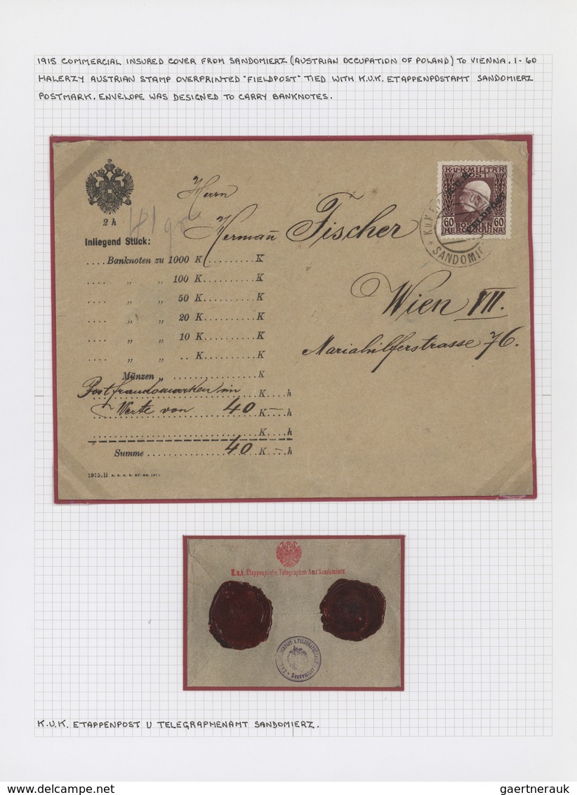 Polen: 1915/1918, Austrian Occupation WWI, Group Of Ten Covers, Deriving From Correspondence Of Stam - Briefe U. Dokumente