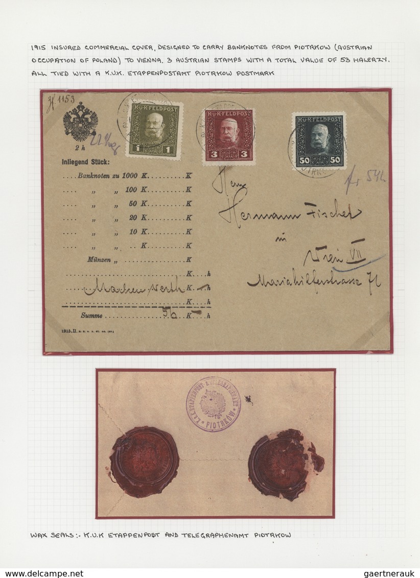 Polen: 1915/1918, Austrian Occupation WWI, Group Of Ten Covers, Deriving From Correspondence Of Stam - Briefe U. Dokumente