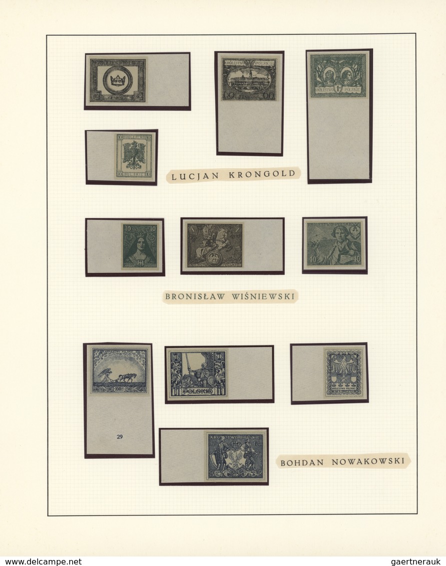 Polen: 1918, Collection Of 118 Imperforate Essays For The 1st Definitve Issue Of Poland, All Of Them - Briefe U. Dokumente