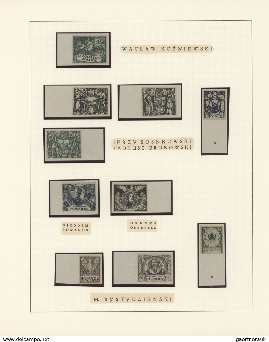 Polen: 1918, Collection Of 118 Imperforate Essays For The 1st Definitve Issue Of Poland, All Of Them - Briefe U. Dokumente