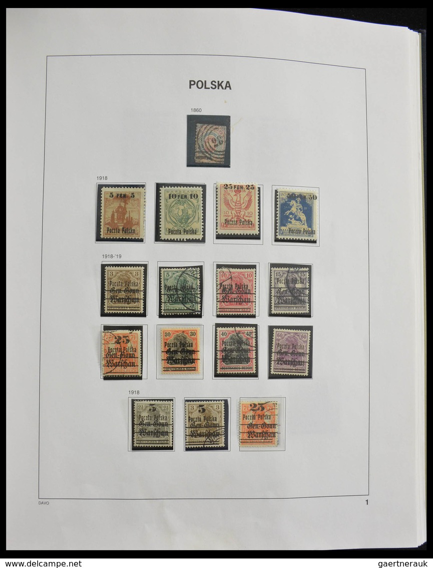 Polen: 1918-1994: Well Filled, MNH, Mint Hinged And Used Collection Poland 1918-1994 In 3 Davo Album - Briefe U. Dokumente