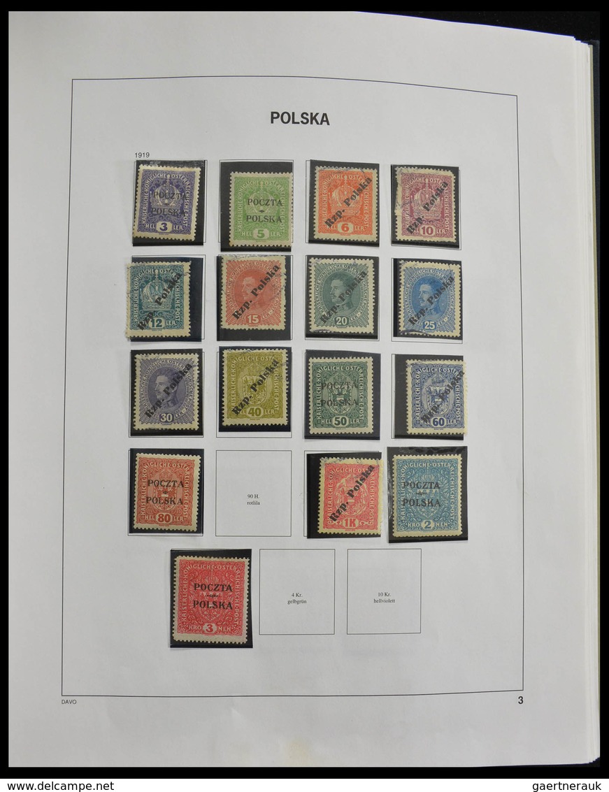 Polen: 1918-1994: Well filled, MNH, mint hinged and used collection Poland 1918-1994 in 3 Davo album