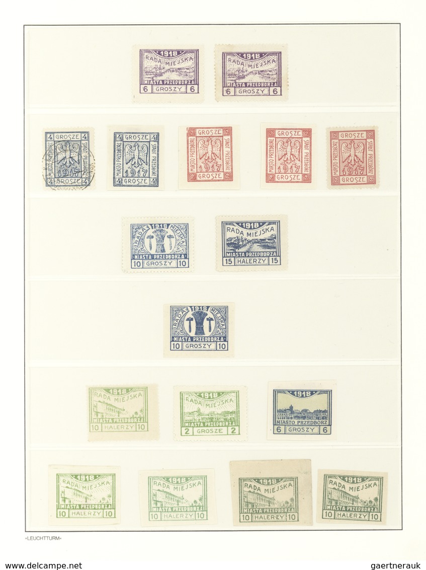 Polen - Bestellpostanstalten: PRZEDBORZ 1917/1918, Specialised Assortment Of Apprx. 80 Stamps Of All - Sonstige & Ohne Zuordnung