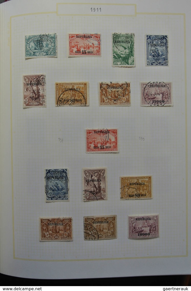 Portugal: 1853-1965: Very well filled, mostly used collection Portugal 1853-1965 in blanc Biella alb