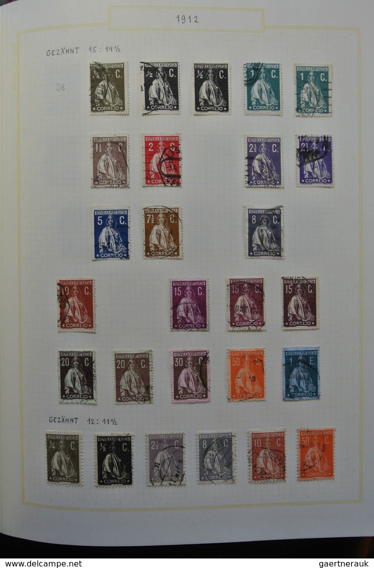 Portugal: 1853-1965: Very well filled, mostly used collection Portugal 1853-1965 in blanc Biella alb