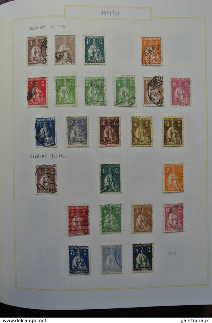 Portugal: 1853-1965: Very well filled, mostly used collection Portugal 1853-1965 in blanc Biella alb