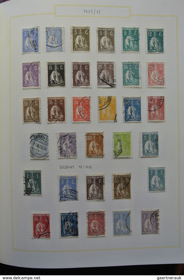 Portugal: 1853-1965: Very well filled, mostly used collection Portugal 1853-1965 in blanc Biella alb