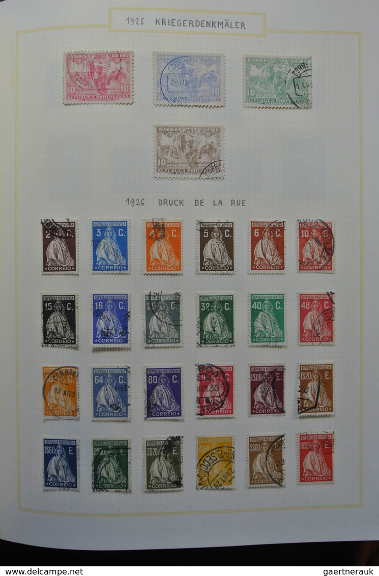 Portugal: 1853-1965: Very well filled, mostly used collection Portugal 1853-1965 in blanc Biella alb