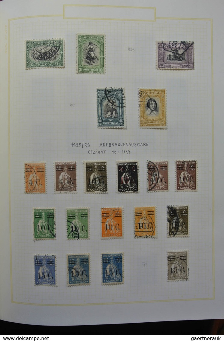 Portugal: 1853-1965: Very well filled, mostly used collection Portugal 1853-1965 in blanc Biella alb