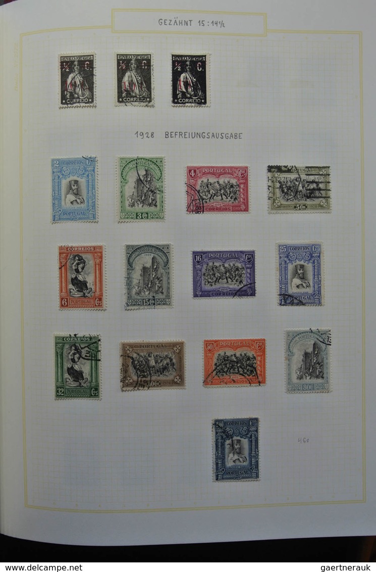 Portugal: 1853-1965: Very well filled, mostly used collection Portugal 1853-1965 in blanc Biella alb