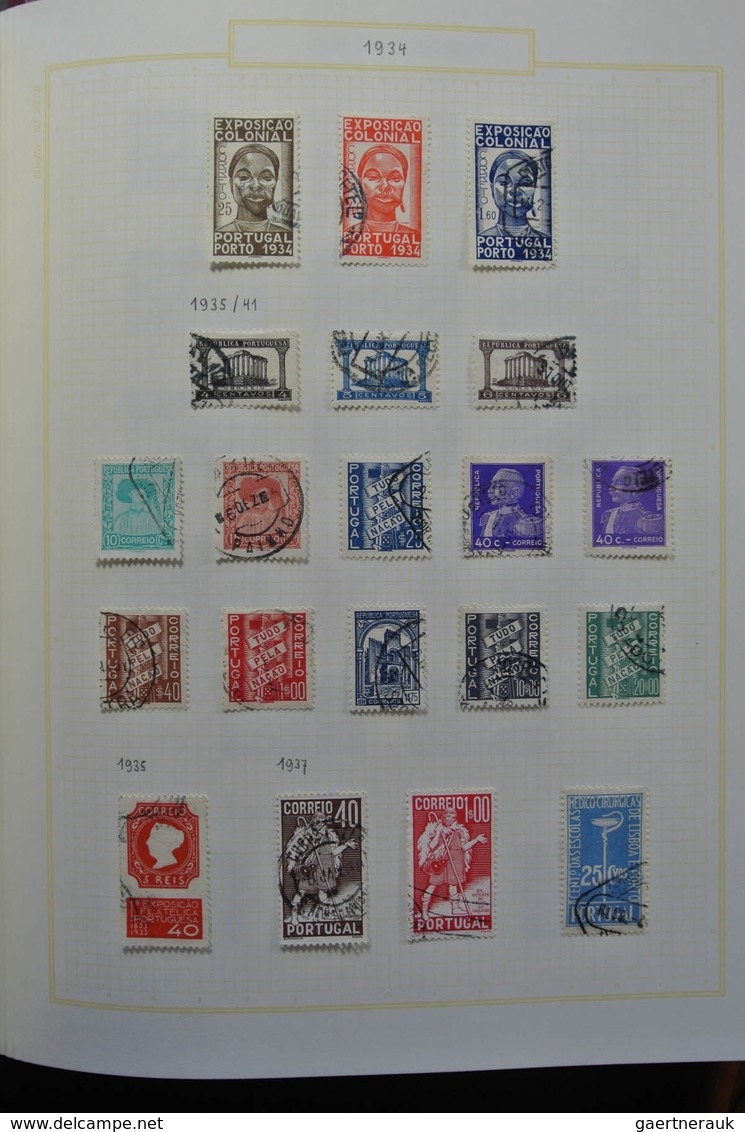 Portugal: 1853-1965: Very well filled, mostly used collection Portugal 1853-1965 in blanc Biella alb