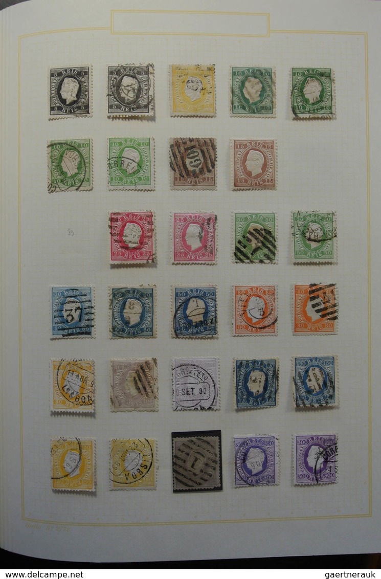 Portugal: 1853-1965: Very well filled, mostly used collection Portugal 1853-1965 in blanc Biella alb