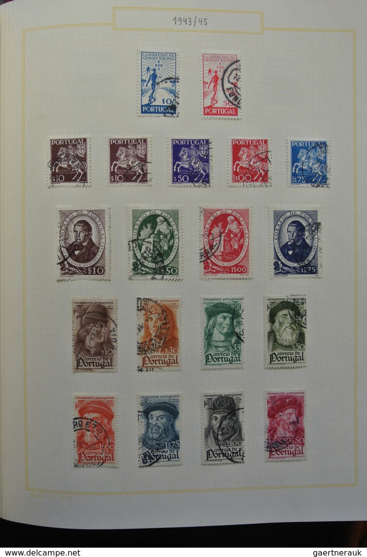 Portugal: 1853-1965: Very well filled, mostly used collection Portugal 1853-1965 in blanc Biella alb