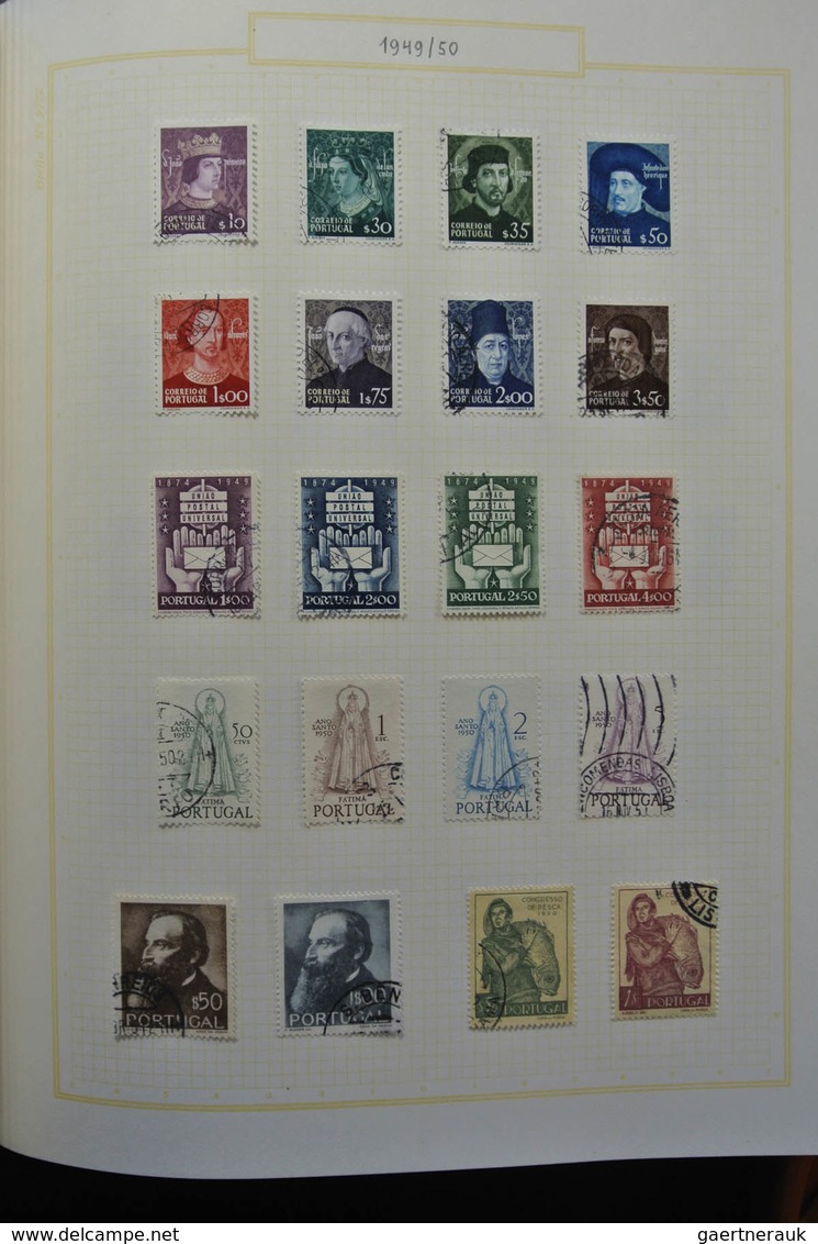 Portugal: 1853-1965: Very well filled, mostly used collection Portugal 1853-1965 in blanc Biella alb