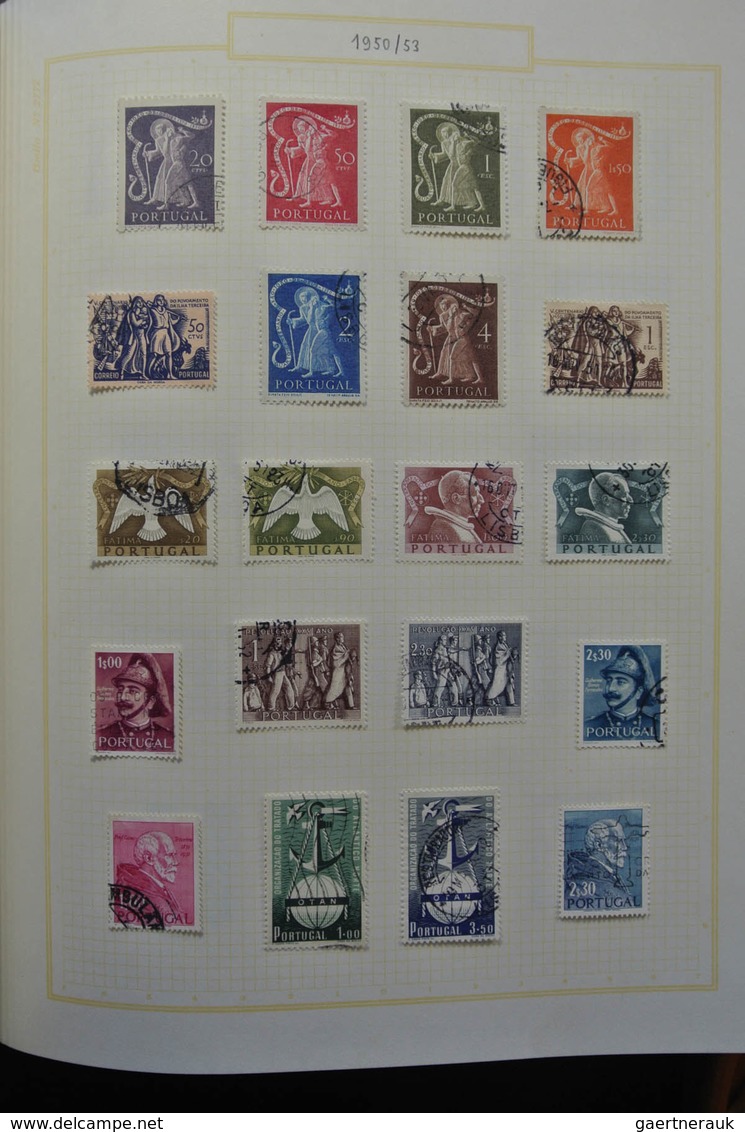 Portugal: 1853-1965: Very well filled, mostly used collection Portugal 1853-1965 in blanc Biella alb