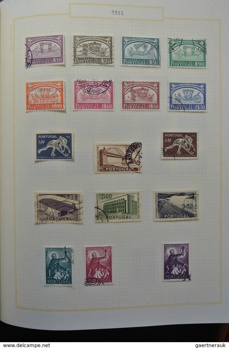 Portugal: 1853-1965: Very well filled, mostly used collection Portugal 1853-1965 in blanc Biella alb