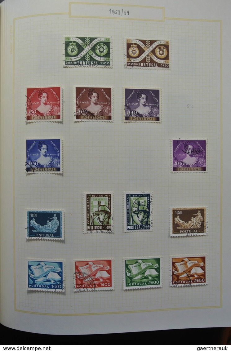Portugal: 1853-1965: Very well filled, mostly used collection Portugal 1853-1965 in blanc Biella alb