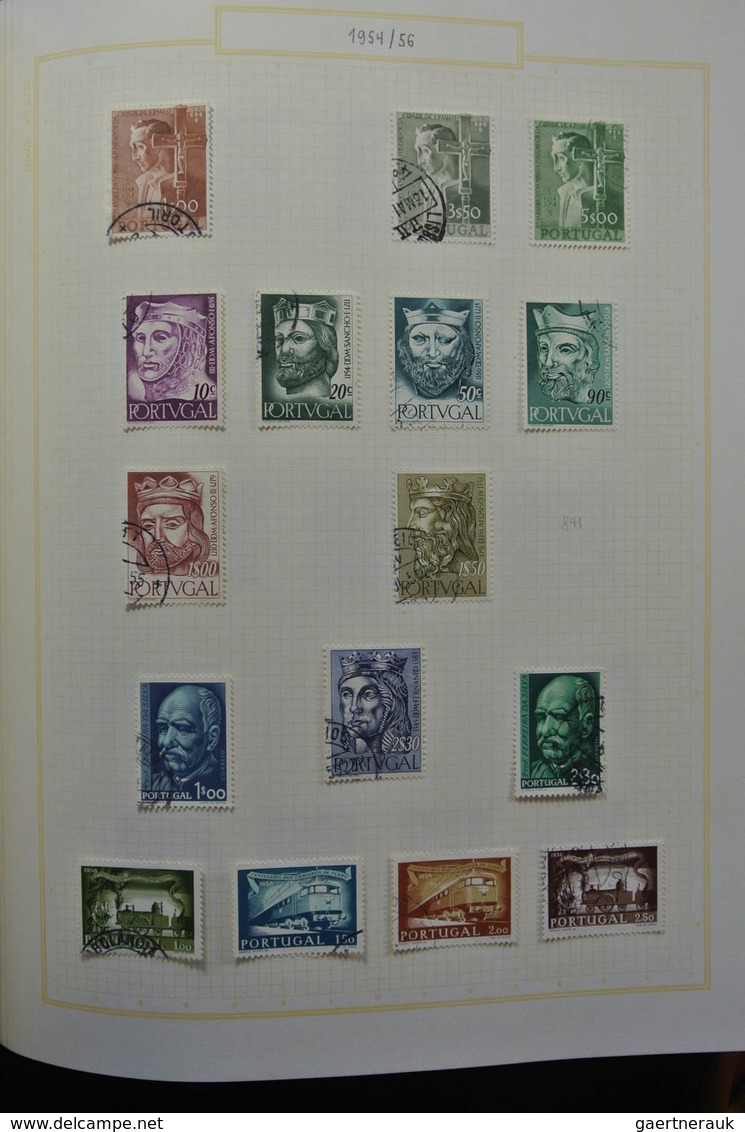 Portugal: 1853-1965: Very well filled, mostly used collection Portugal 1853-1965 in blanc Biella alb