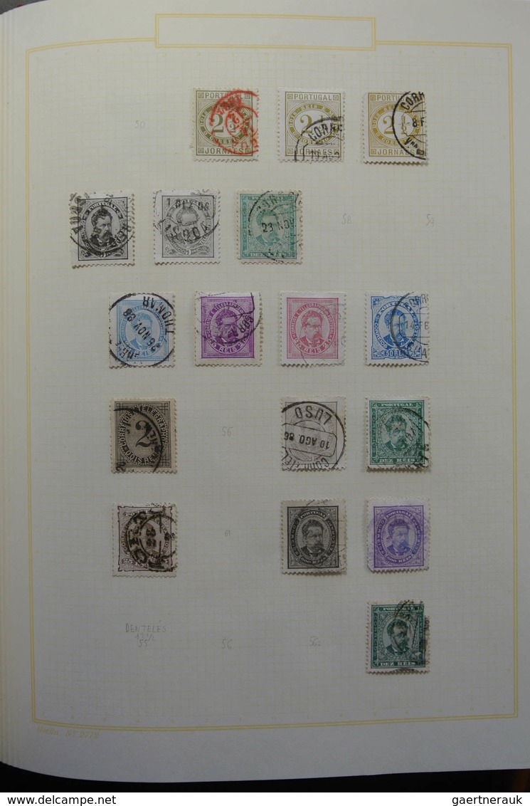 Portugal: 1853-1965: Very well filled, mostly used collection Portugal 1853-1965 in blanc Biella alb