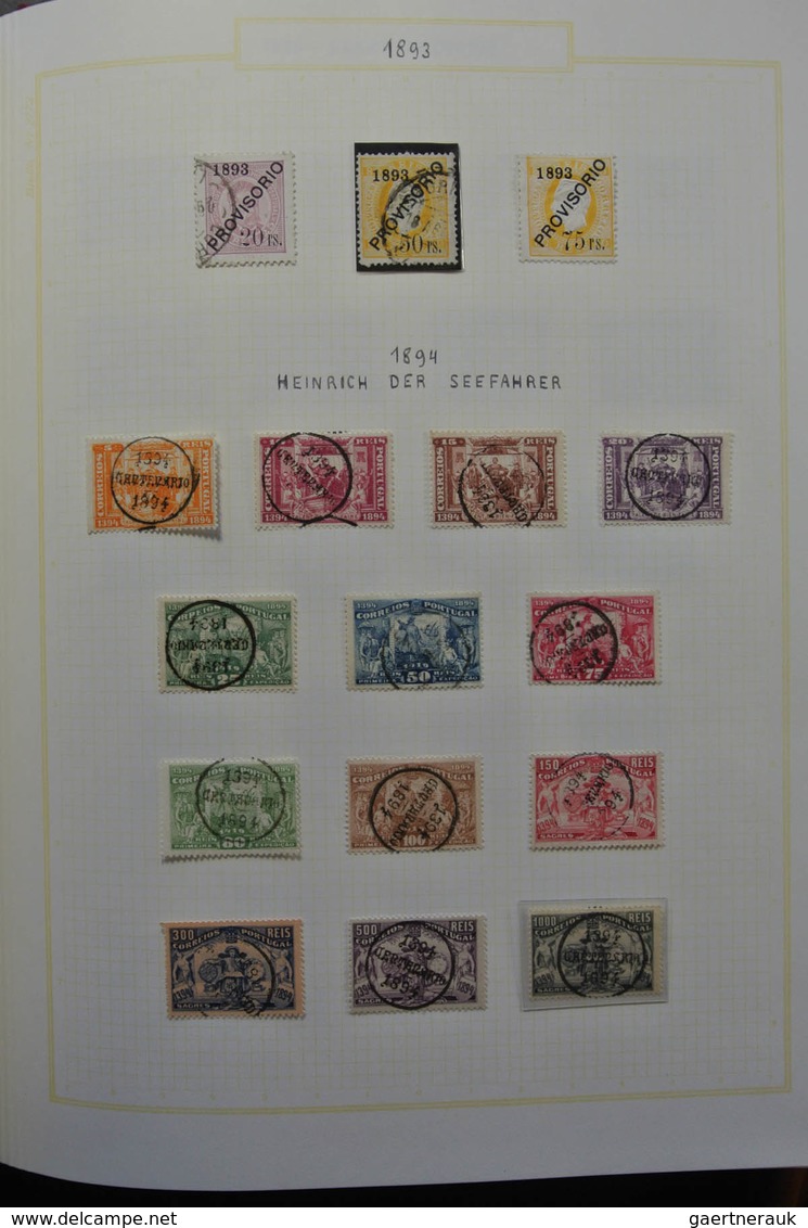 Portugal: 1853-1965: Very well filled, mostly used collection Portugal 1853-1965 in blanc Biella alb