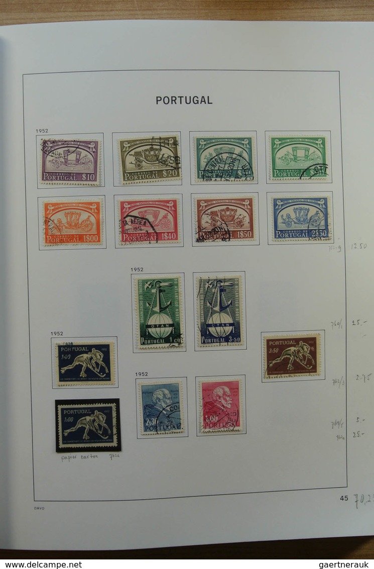 Portugal: 1853-2010: Nicely filled, used collection Portugal 1853-2010 in Davo album, including nice