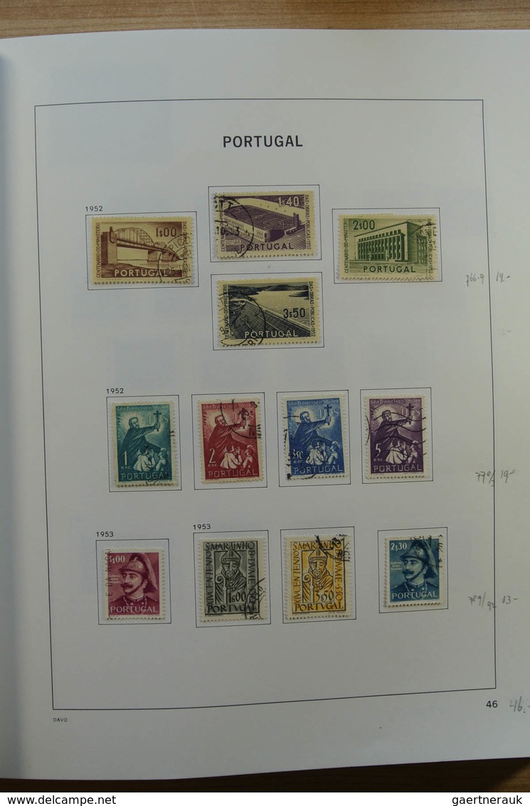 Portugal: 1853-2010: Nicely filled, used collection Portugal 1853-2010 in Davo album, including nice