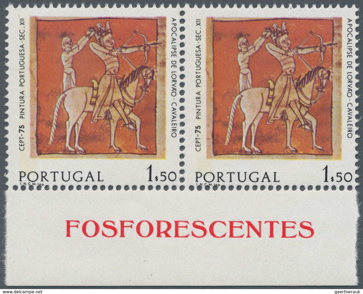 Portugal: 1975, Europa-CEPT ‚paintings‘ 1.50esc. With PHOSPHOR Strip In A Lot With About 85 Stamps I - Sonstige & Ohne Zuordnung