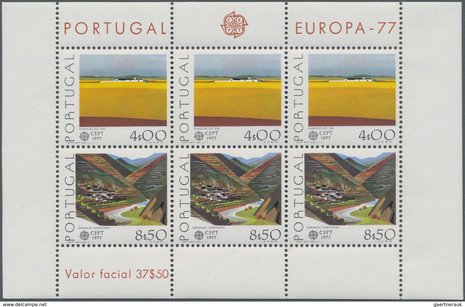 Portugal: 1977, Europa-CEPT ‚landscapes‘ INVESTMENT LOT With About 1.200 Miniature Sheets, Mint Neve - Sonstige & Ohne Zuordnung