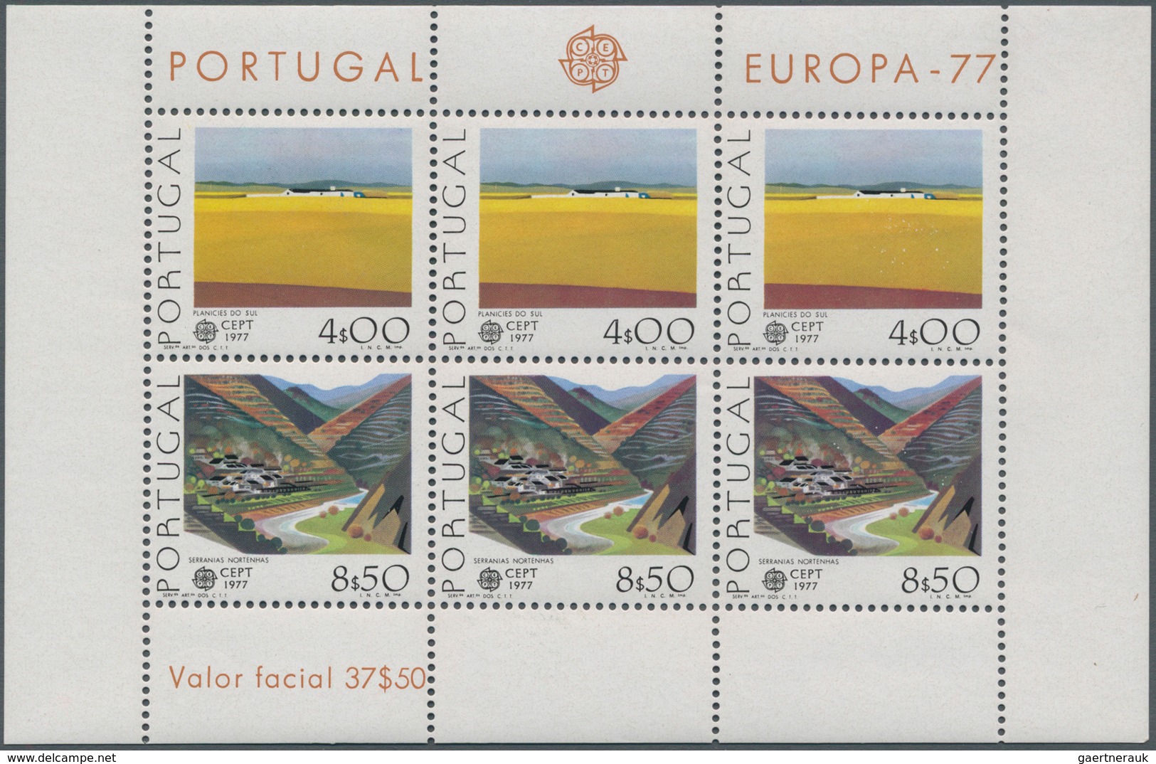 Portugal: 1977, Europa-CEPT ‚landscapes‘ INVESTMENT LOT With About 400 Miniature Sheets, Mint Never - Sonstige & Ohne Zuordnung