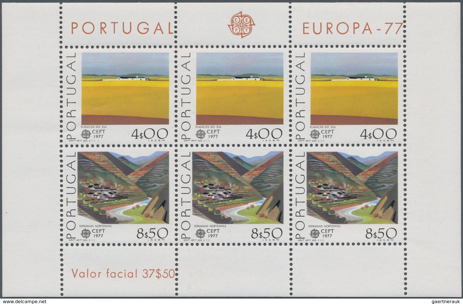 Portugal: 1977, Europa-CEPT ‚landscapes‘ Lot With 90 Miniature Sheet, Mint Never Hinged, Mi. Bl. 20, - Sonstige & Ohne Zuordnung