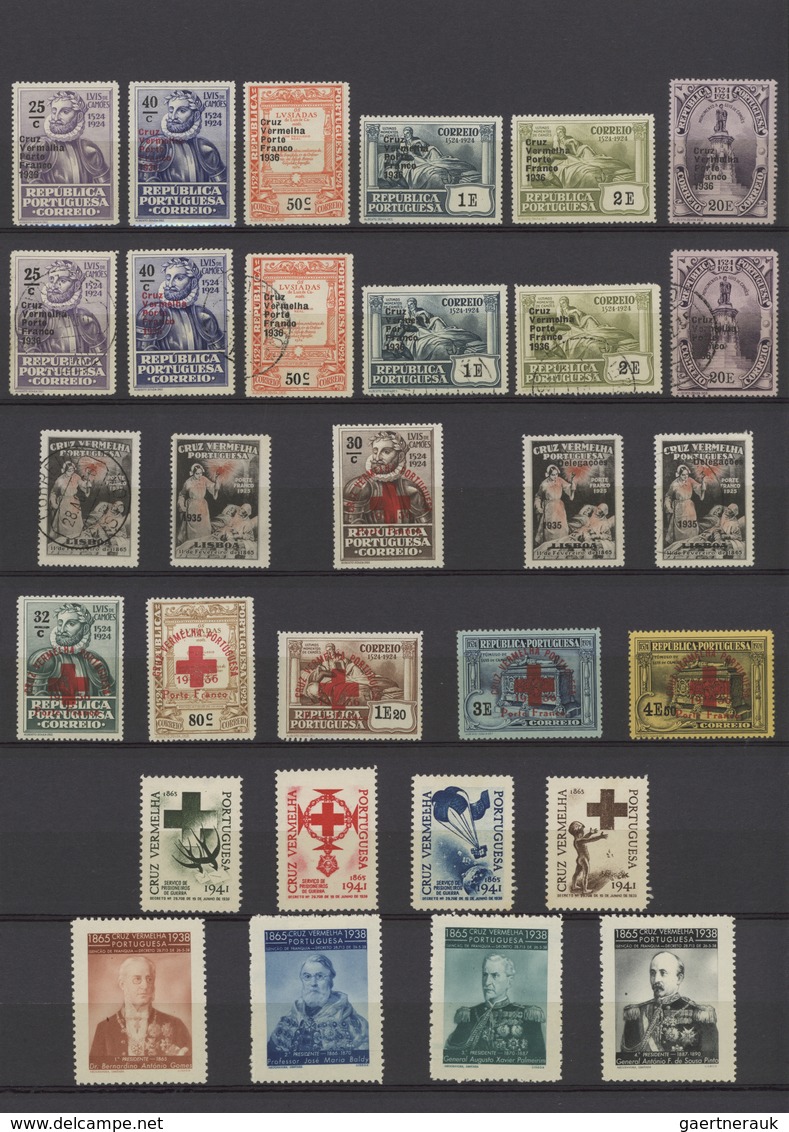 Portugal - Portofreiheitsmarken: Rotes Kreuz: 1916/1943, Mint And Used Collection On Stockpages, Fro - Briefe U. Dokumente