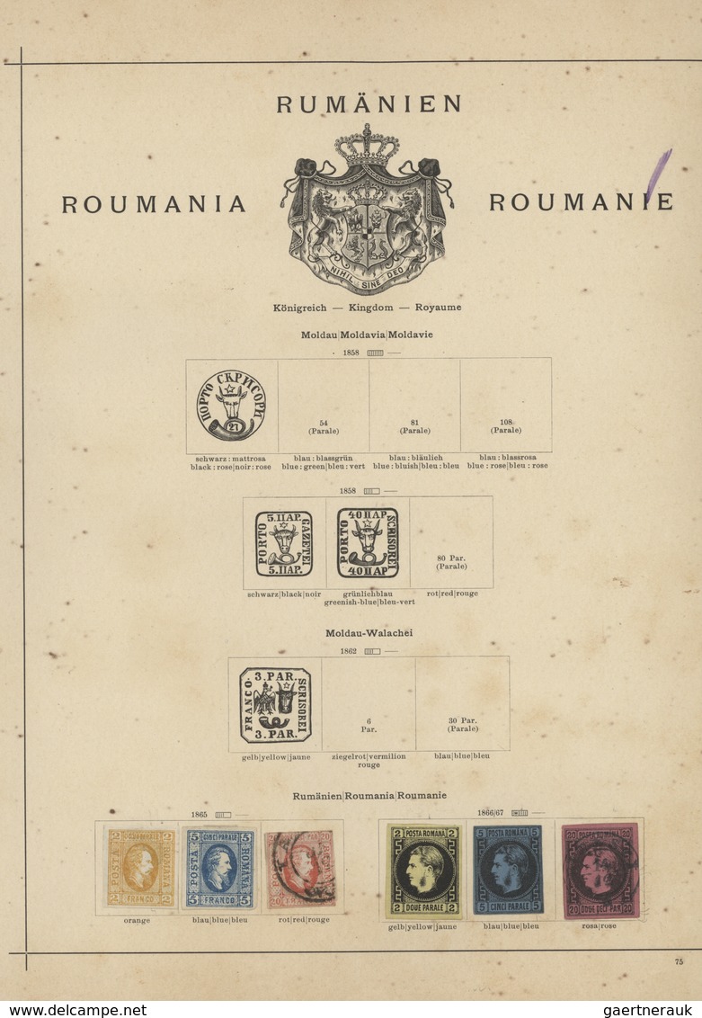 Rumänien: 1865/1913, Used And Mint Collection On Album Pages, Showing A Nice Section Of Imperf. Clas - Gebraucht