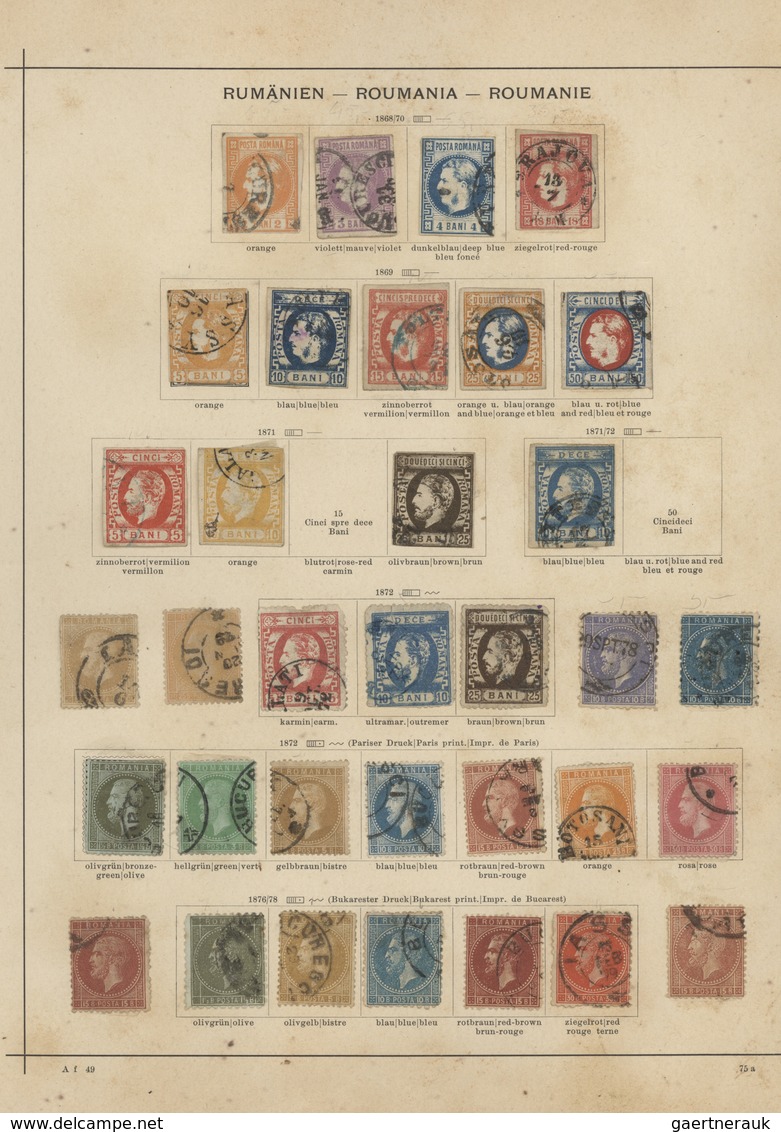 Rumänien: 1865/1913, Used And Mint Collection On Album Pages, Showing A Nice Section Of Imperf. Clas - Gebraucht