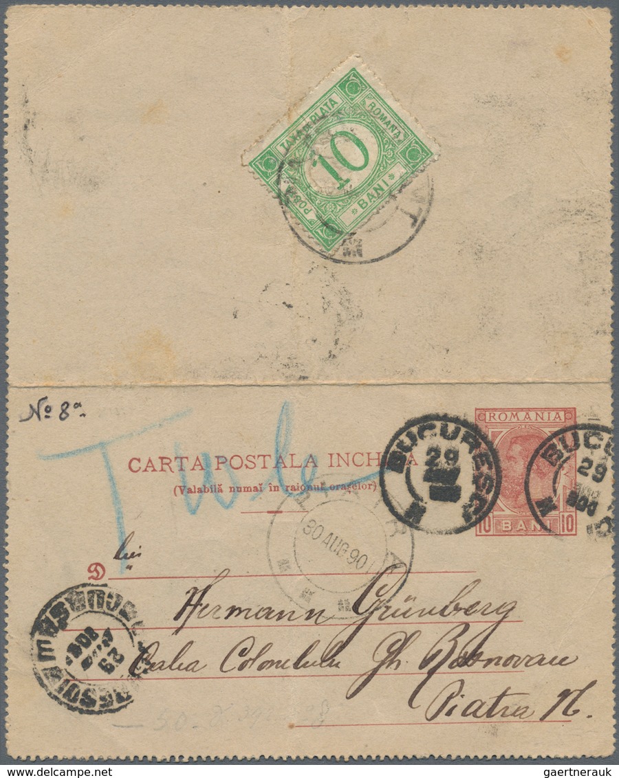 Rumänien: 1875/1950 (ca.), holding of apprx. 510 (used and unused) stationeries/covers/cards/ppc, co