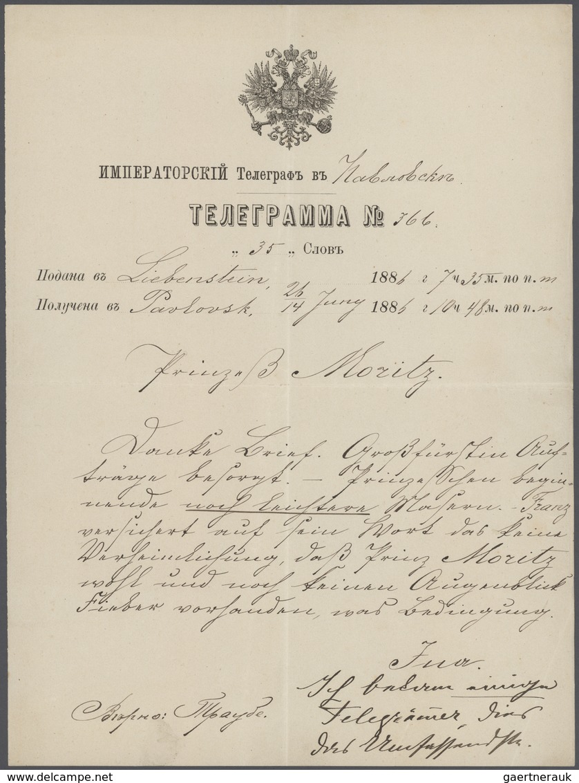 Russland: 1851/1916 Amazing Collection Of 67!!! Telegrams And Telegram Receipts From Many Different - Briefe U. Dokumente